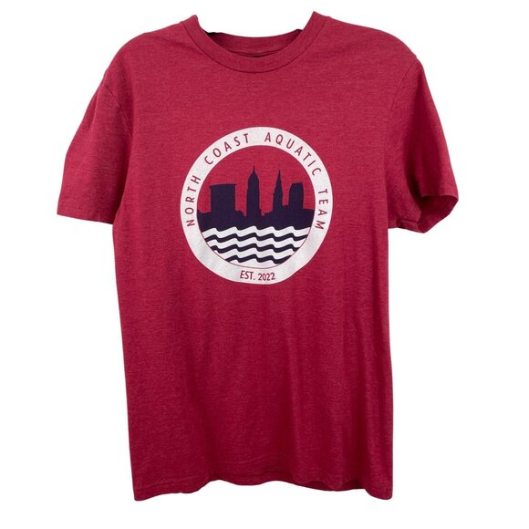 North Coast Aquatic Team Est 2022 Mens Size Small Red Short Sleeve T-shirt - Picture 1 of 8